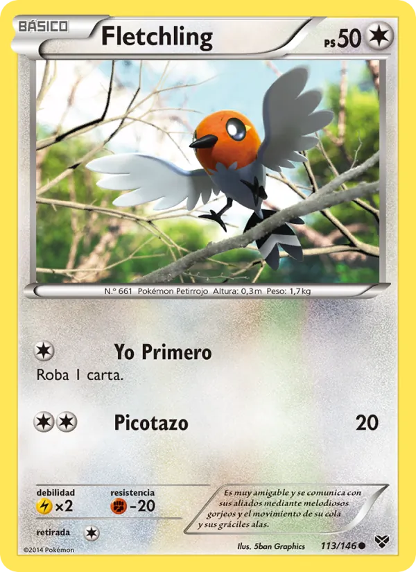 Carta Fletchling de la expansión XY, número 113/146