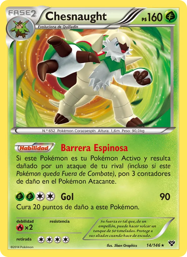 Carta Chesnaught de la expansión XY, número 14/146