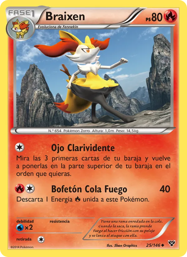 Carta Braixen de la expansión XY, número 25/146