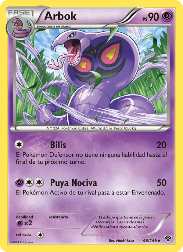 Carta Arbok de la expansión XY, número 48/146