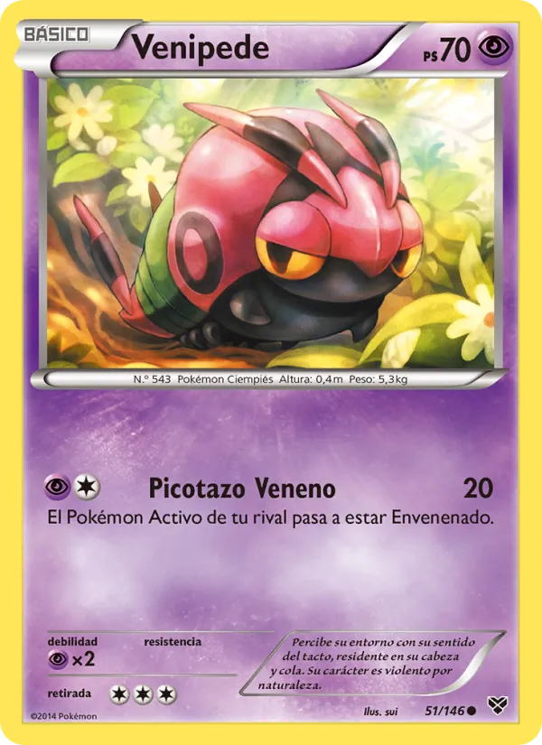 Carta Venipede de la expansión XY, número 51/146