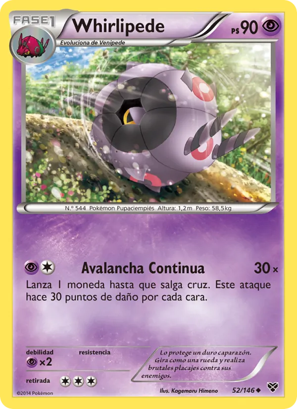 Carta Whirlipede de la expansión XY, número 52/146