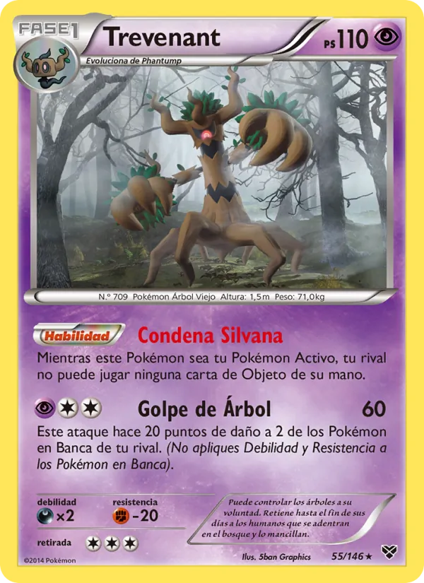 Carta Trevenant de la expansión XY, número 55/146