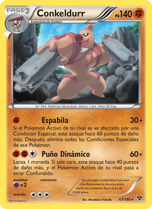 Carta Conkeldurr de la expansión XY, número 67/146