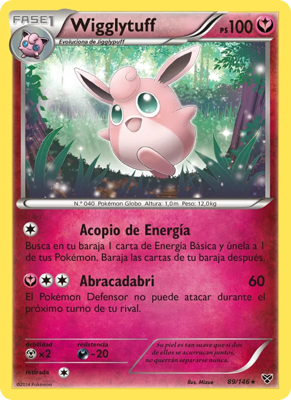 Carta Wigglytuff de la expansión XY, número 89/146