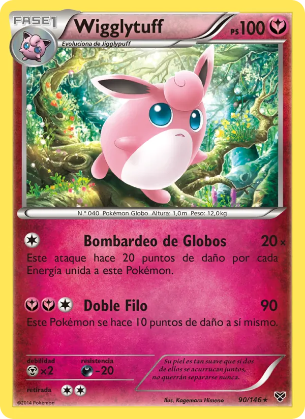 Carta Wigglytuff de la expansión XY, número 90/146