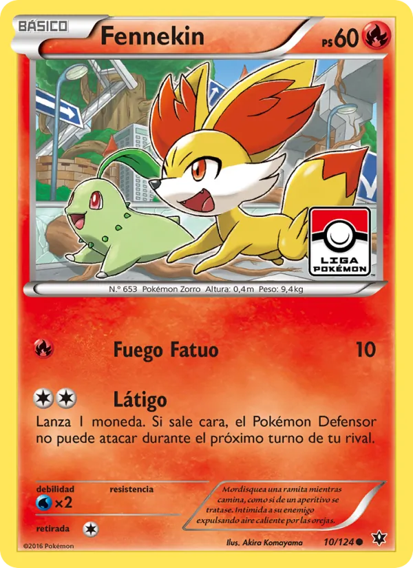 Carta Fennekin de la expansión Destinos Enfrentados, número 10/124