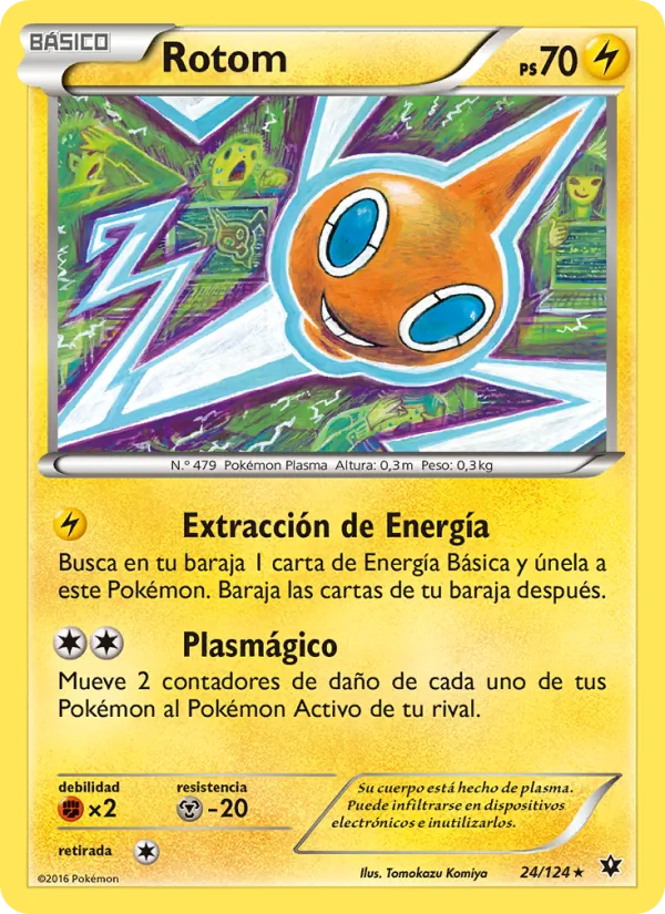 Carta Rotom de la expansión Destinos Enfrentados, número 24/124