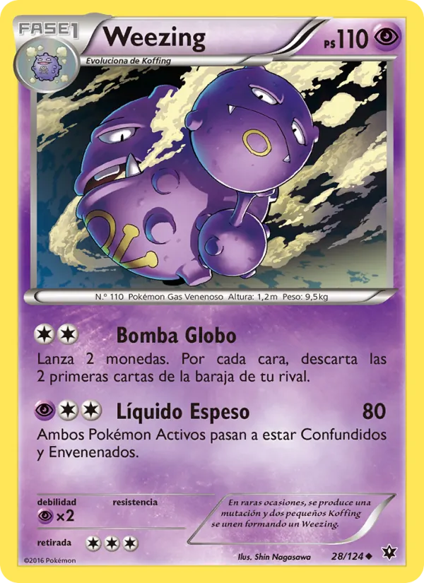 Carta Weezing de la expansión Destinos Enfrentados, número 28/124