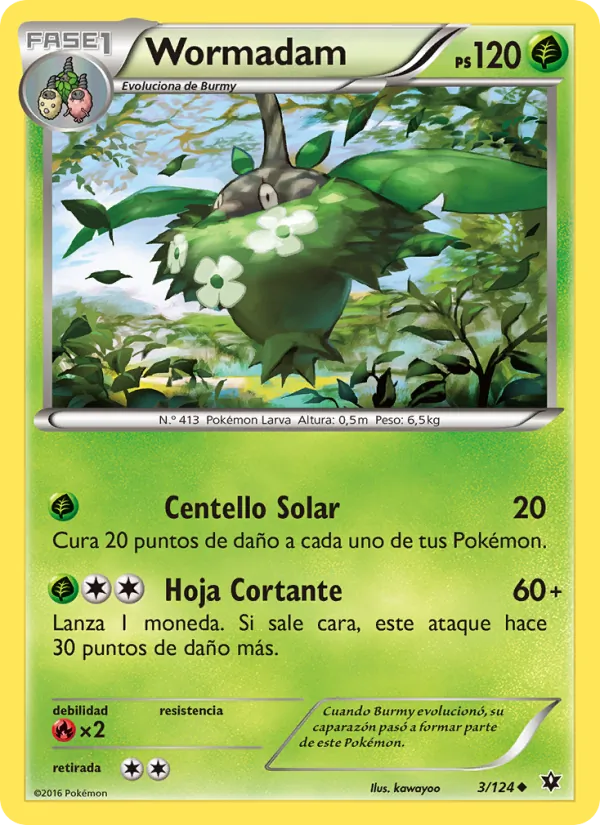 Carta Wormadam de la expansión Destinos Enfrentados, número 3/124