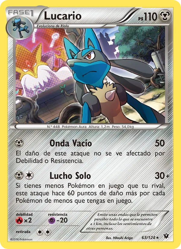 Carta Lucario de la expansión Destinos Enfrentados, número 63/124