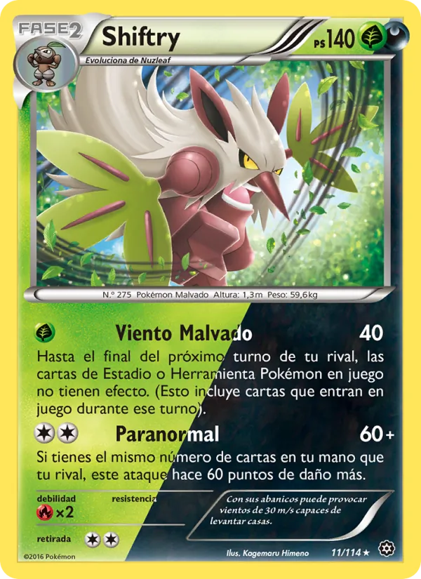 Carta Shiftry de la expansión Asedio de Vapor, número 11/114