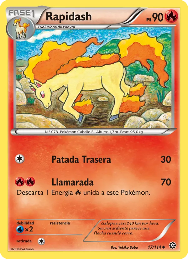 Carta Rapidash de la expansión Asedio de Vapor, número 17/114