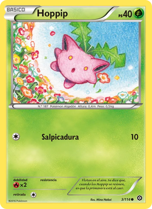 Carta Hoppip de la expansión Asedio de Vapor, número 3/114