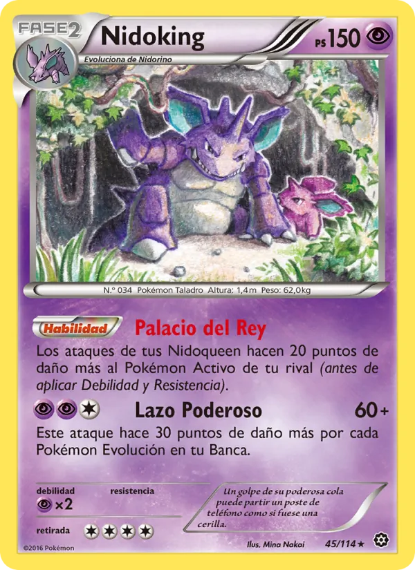 Carta Nidoking de la expansión Asedio de Vapor, número 45/114