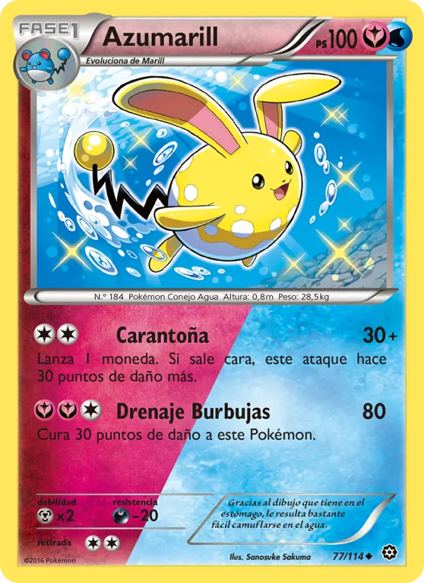 Carta Azumarill de la expansión Asedio de Vapor, número 77/114