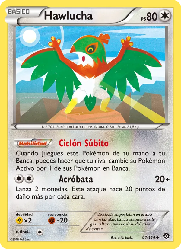 Carta Hawlucha de la expansión Asedio de Vapor, número 97/114