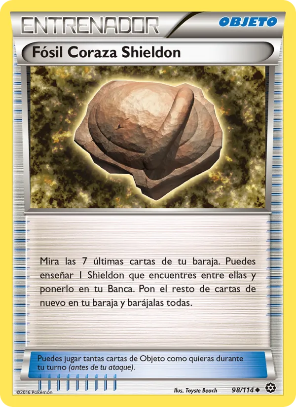 Carta Fósil Coraza Shieldon de la expansión Asedio de Vapor, número 98/114