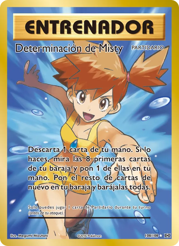 Carta Determinación de Misty de la expansión Evoluciones, número 108/108