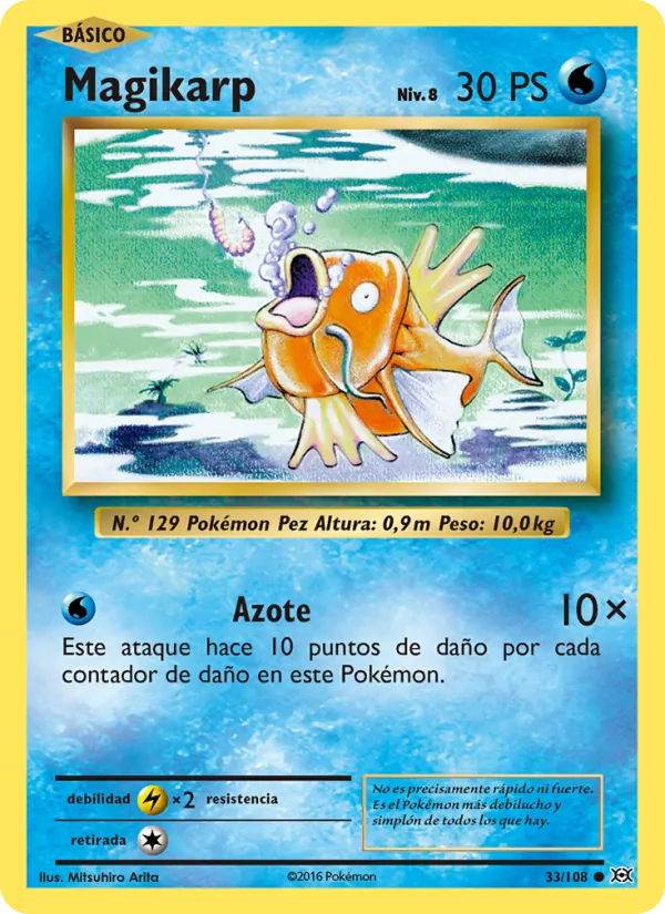 Carta Magikarp de la expansión Evoluciones, número 33/108