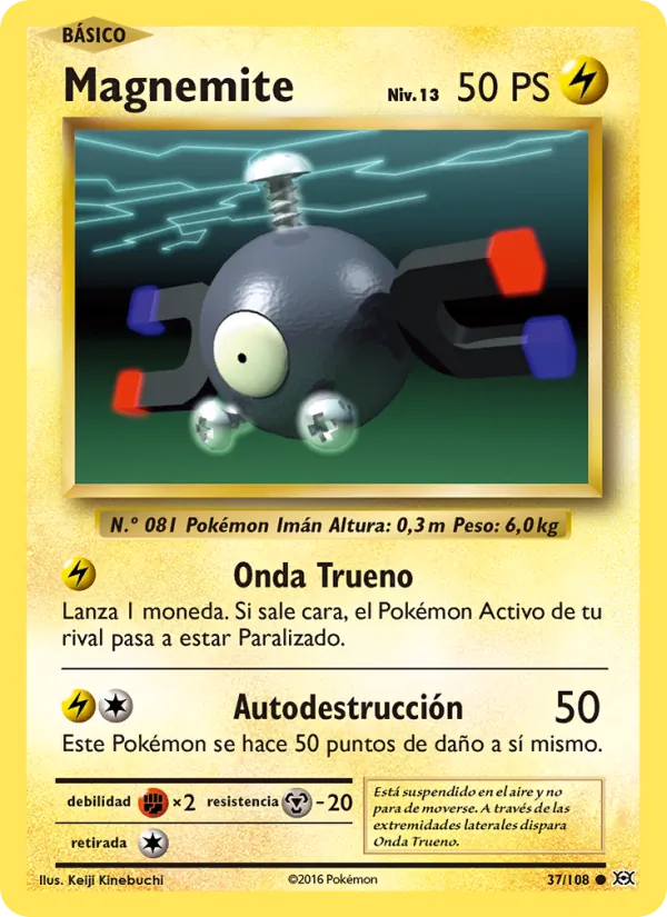 Carta Magnemite de la expansión Evoluciones, número 37/108