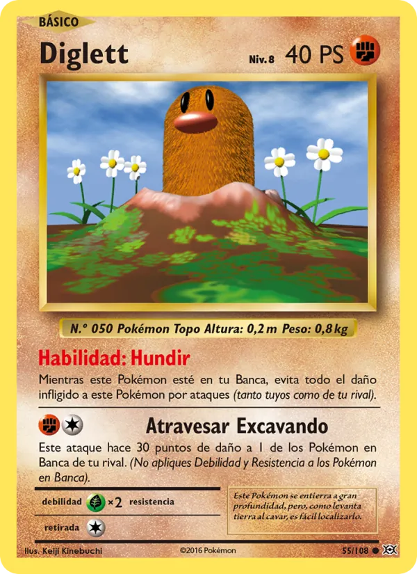 Carta Diglett de la expansión Evoluciones, número 55/108