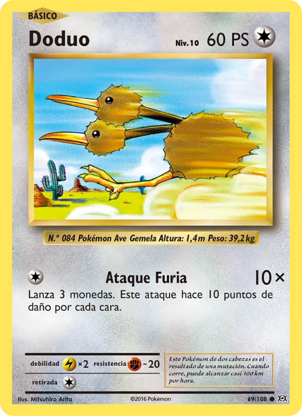 Carta Doduo de la expansión Evoluciones, número 69/108