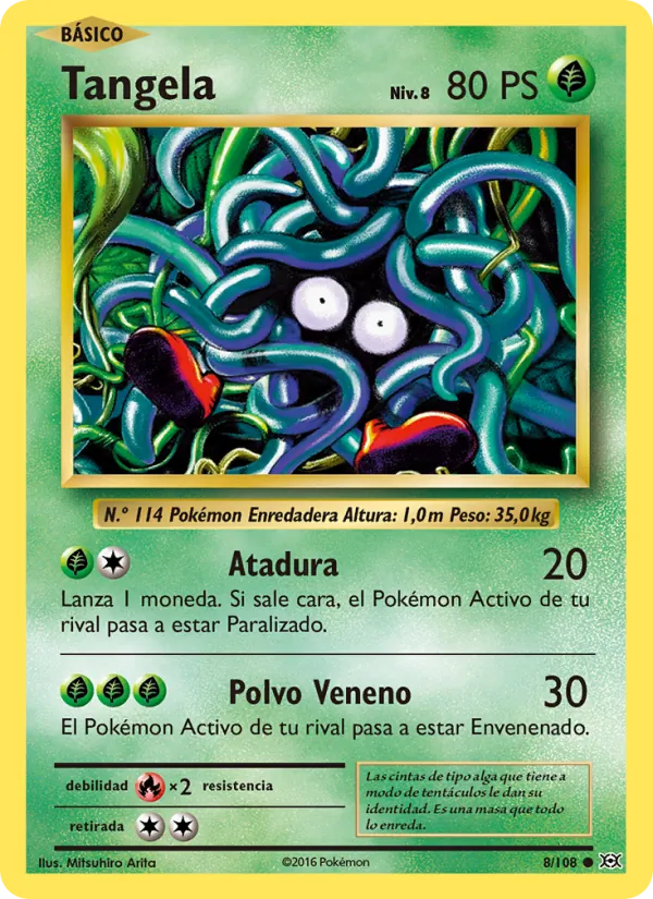 Carta Tangela de la expansión Evoluciones, número 8/108