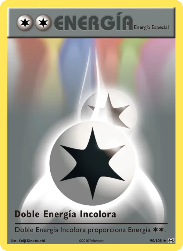 Carta Doble Energía Incolora de la expansión Evoluciones, número 90/108