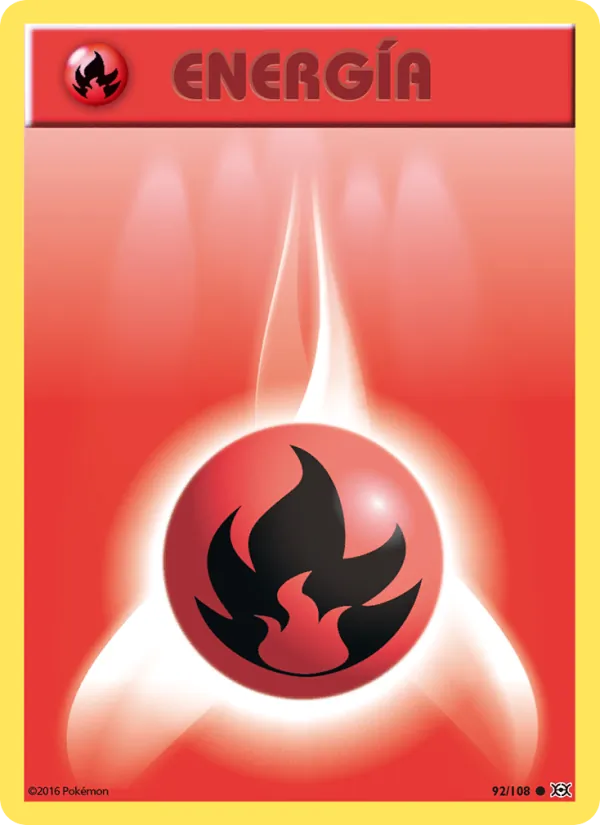 Carta Energía Fuego de la expansión Evoluciones, número 92/108