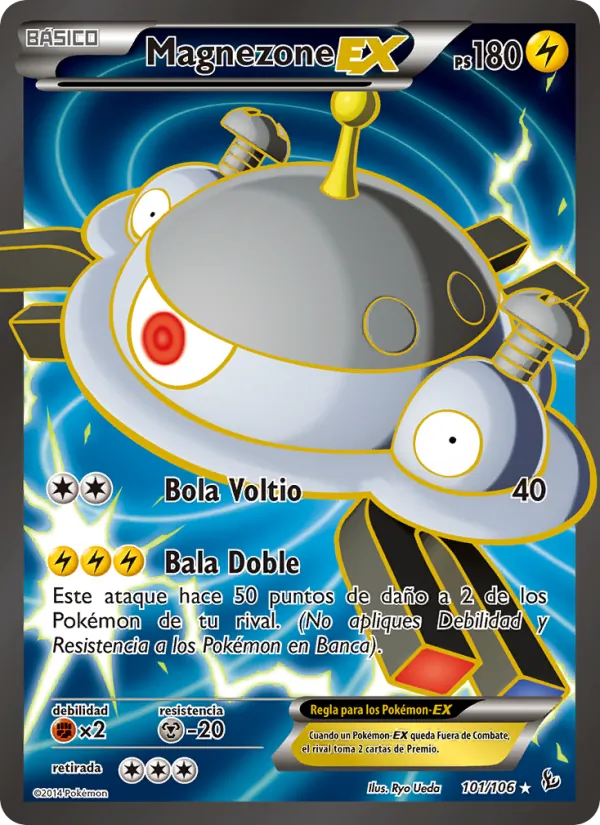 Carta Magnezone EX de la expansión Destellos de Fuego, número 101/106