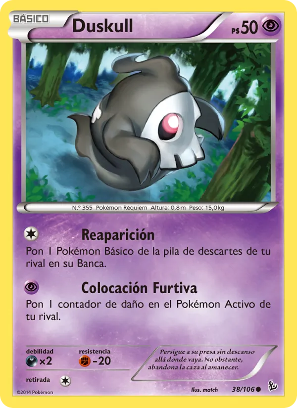 Carta Duskull de la expansión Destellos de Fuego, número 38/106