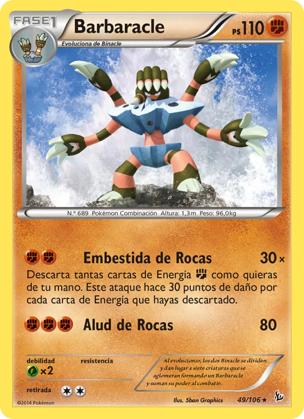 Carta Barbaracle de la expansión Destellos de Fuego, número 49/106
