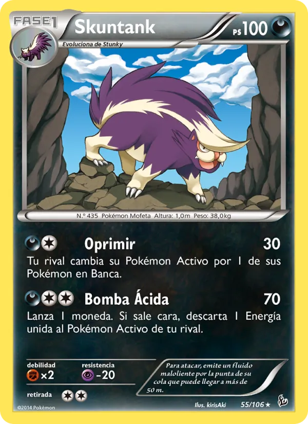 Carta Skuntank de la expansión Destellos de Fuego, número 55/106