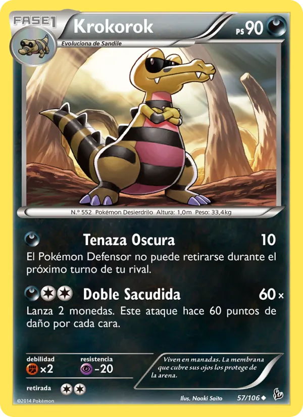 Carta Krokorok de la expansión Destellos de Fuego, número 57/106