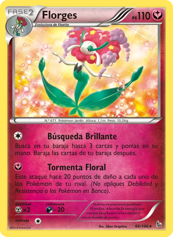 Carta Florges de la expansión Destellos de Fuego, número 66/106