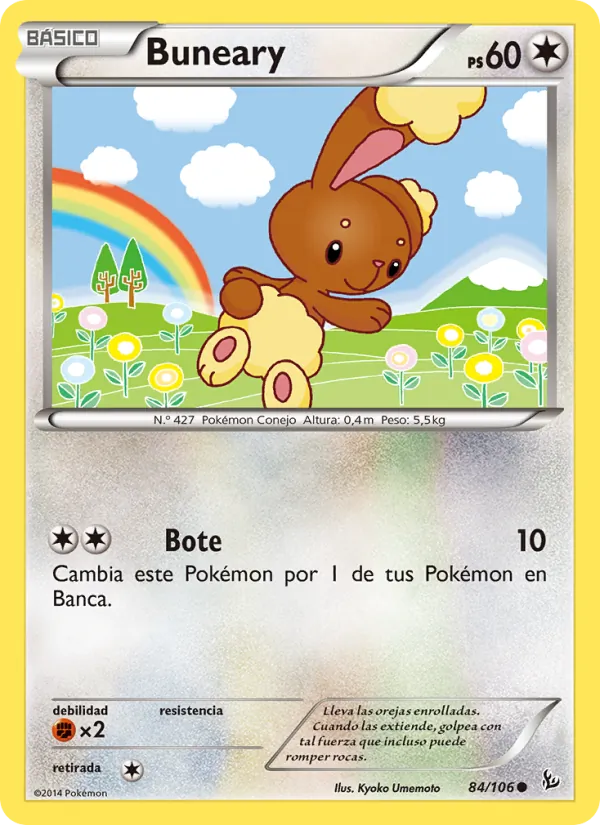 Carta Buneary de la expansión Destellos de Fuego, número 84/106