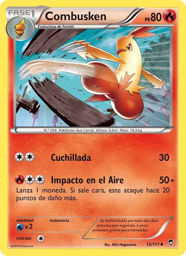 Carta Combusken de la expansión Puños Furiosos, número 13/111