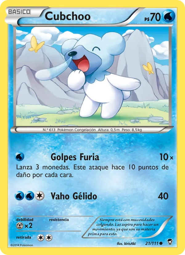 Carta Cubchoo de la expansión Puños Furiosos, número 21/111