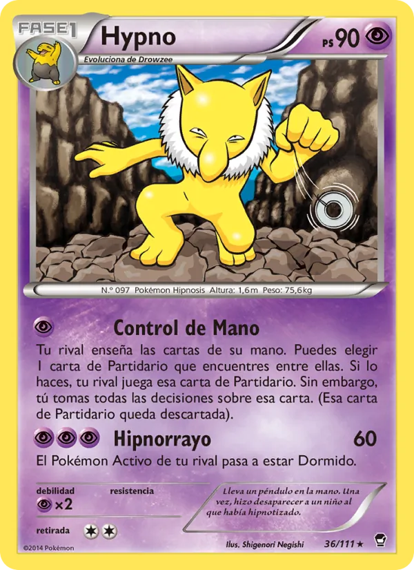 Carta Hypno de la expansión Puños Furiosos, número 36/111