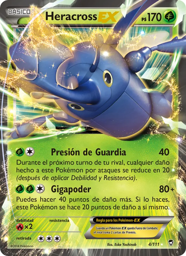 Carta Heracross EX de la expansión Puños Furiosos, número 4/111