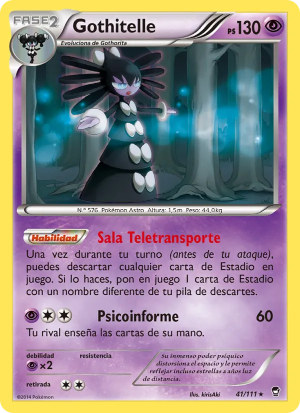 Carta Gothitelle de la expansión Puños Furiosos, número 41/111
