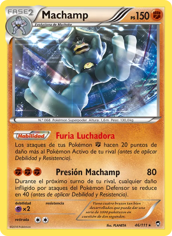 Carta Machamp de la expansión Puños Furiosos, número 46/111