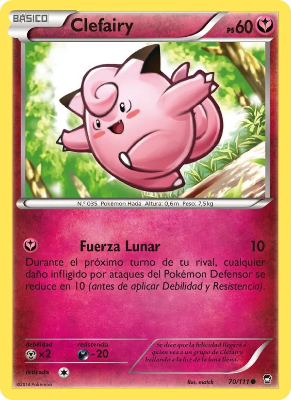 Carta Clefairy de la expansión Puños Furiosos, número 70/111