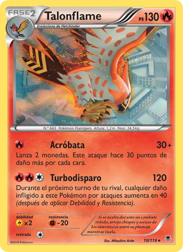 Carta Talonflame de la expansión Fuerzas Fantasmales, número 10/119