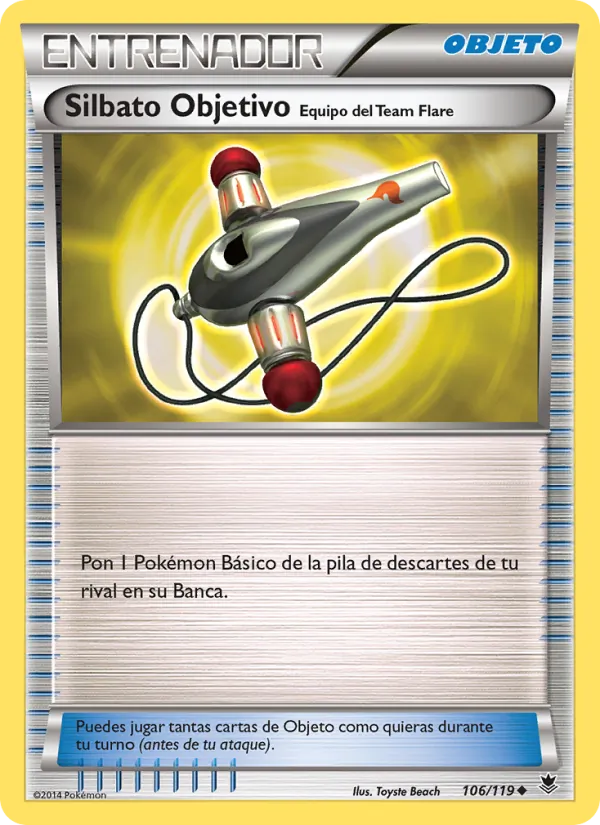 Carta Silbato Objetivo Equipo del Team Flare de la expansión Fuerzas Fantasmales, número 106/119