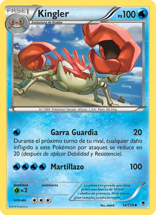 Carta Kingler de la expansión Fuerzas Fantasmales, número 14/119