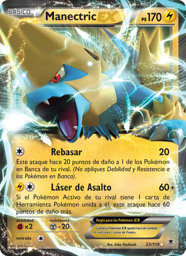 Carta Manectric EX de la expansión Fuerzas Fantasmales, número 23/119