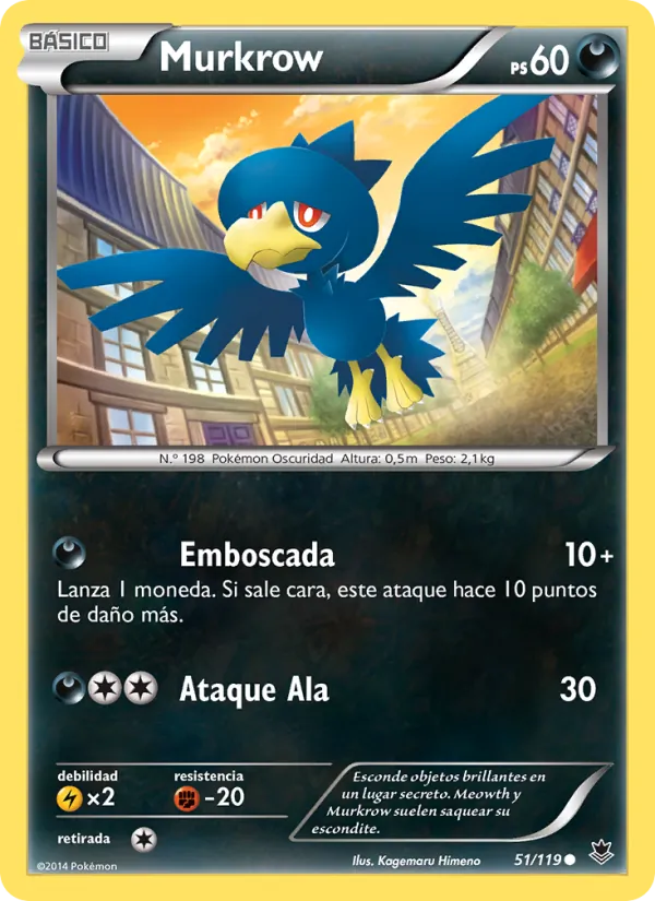 Carta Murkrow de la expansión Fuerzas Fantasmales, número 51/119
