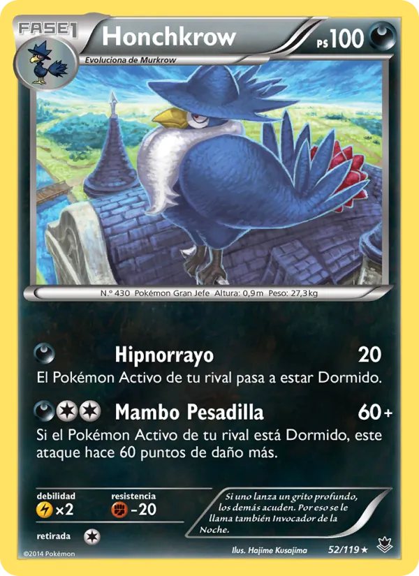 Carta Honchkrow de la expansión Fuerzas Fantasmales, número 52/119